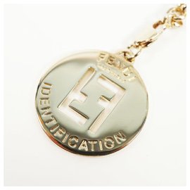 Fendi-FENDI charm FF chain bracelet metal Womens bracelet gold-Other