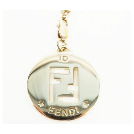 Fendi-FENDI charm FF chain bracelet metal Womens bracelet gold-Other