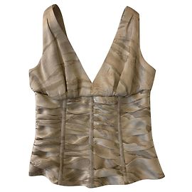 Armani Light grey organza bustier top Grey