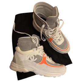 Chanel-sneakers-Blanc,Orange