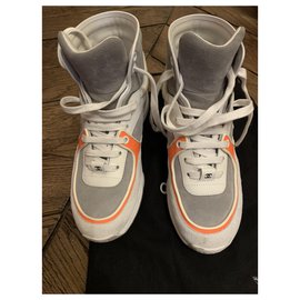 Chanel-sneakers-Blanc,Orange