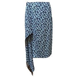 Gonna Etro in seta blu multicolore Blu Multicolore