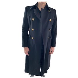 Versace long wool coat black and golden Black Golden