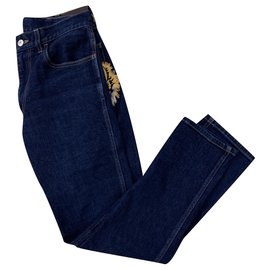 Gucci-Gucci embroidered jeans-Multiple colors,Navy blue