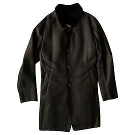 Giorgio Armani Black Lamb's sheraling fur coat Black