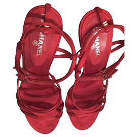 Chanel-Vintage Dress Sandals-Red