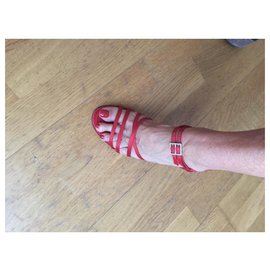 Chanel-Sandálias vestido vintage-Vermelho