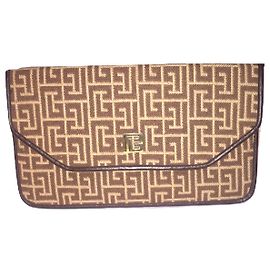 Pochette con monogramma PIERRE BALMAIN Marrone