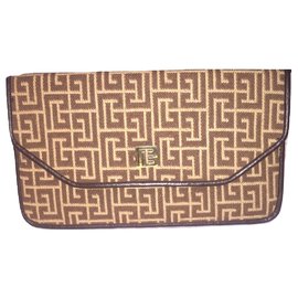 PIERRE BALMAIN pochette monogram Marron