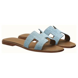 Hermès Sandalen Hellblau