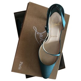 Autre Marque-Zapatos Louboutin verde azulado-Azul marino