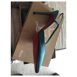 Autre Marque-Zapatos Louboutin verde azulado-Azul marino