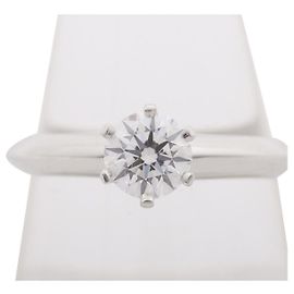 TIFFANY & CO. Solitär 0.51ct E / IF Runder Brilliant Diamond Verlobungsring Weiß