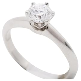 Tiffany & Co-TIFFANY & CO. solitário 0.51ct E / IF anel de noivado de diamante brilhante redondo-Branco
