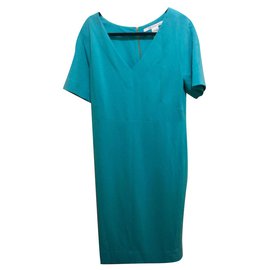 Diane Von Furstenberg-DvF Carpe Crepe Dress-Turquoise