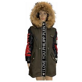 Philipp Plein Coats, Outerwear Khaki