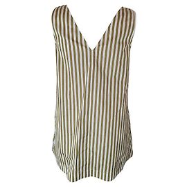 Joseph Tunica lunga Davis Candy Stripe Bianco Bronzo