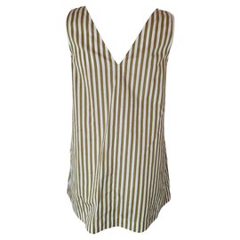 Joseph-Tunique longue Davis Candy Stripe-Blanc,Bronze