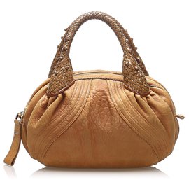 Fendi-Fendi Brown Spy Leather Handbag-Brown,Light brown