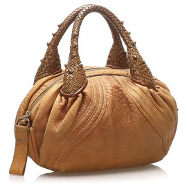 Fendi-Fendi Brown Spy Leather Handbag-Brown,Light brown
