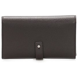 Autre Marque-YSL Brown Leather Card Case-Brown