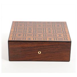 Caverna Hermès Elie Bleu à cigare "Hogon" en sycomore, à decoração géométriques Marrom