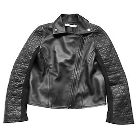 Christian Dior Schwarze Leder Bikerjacke Schwarz
