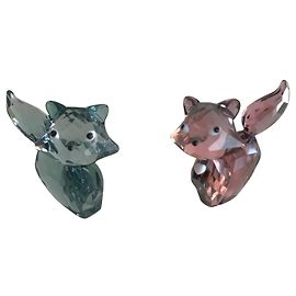 Swarovski Dois gatos de cristal lapidado Outro