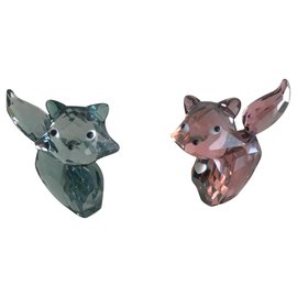 Swarovski-Dois gatos de cristal lapidado-Outro