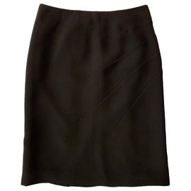 Giorgio Armani Black poly crepe skirt Black