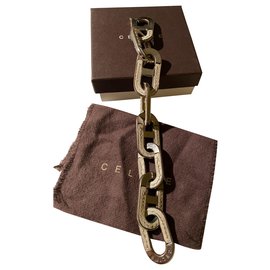 Céline-Céline vintage curb chain-White