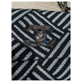 Chanel-Handbags-Black,Silvery