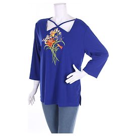 Bob Mackie Bluse Blau Mehrfarbig Blau Mehrfarben
