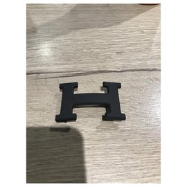 Hermès-Boucle hermès pvd noir 32mm-Noir