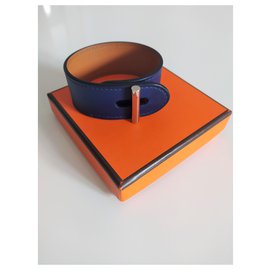 Hermès-Pulsera de cuero Hermes-Azul