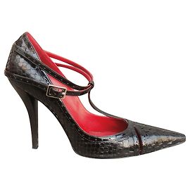Décolleté Roger Vivier in pitone 37,5 Nero