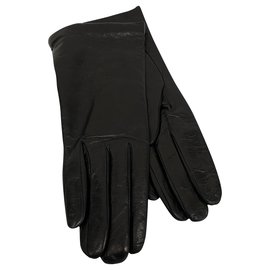 Autre Marque Dunkelbraune Nappalederhandschuhe Dunkelbraun