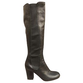 Sergio Rossi Black Leather Boots Size 38 Black