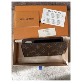 Louis Vuitton-Funda para iPhone XS con monograma de Louis Vuitton-Castaño