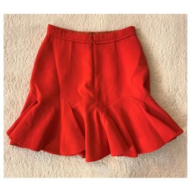 Carven-Wool crepe short skirt-Red