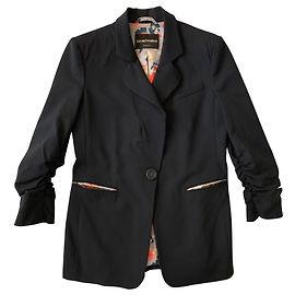 Emporio Armani '80s wool black blazer jacket Black