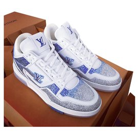 Louis Vuitton-LOUIS Vuitton Trainer Wolken Motiv Cloud Sneaker nouveau-Blanc,Bleu