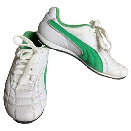 Puma tênis de couro e camurça Branco