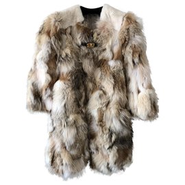 Miu Miu-MIU MIU Coyote Fur Coat-Beige