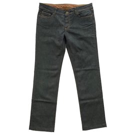 D&G-LOVELY denim stretch trousers-Blue