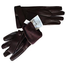 Dolce & Gabbana DOLCE&GABBANA LEATHER GLOVES Brown