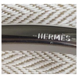Hermès-Gebürstete H-Schnalle-Silber