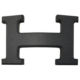 Hermès-Hebilla de cinturón negra-Negro