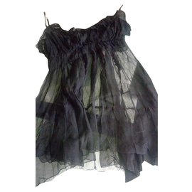 Galliano Silk Top Black Black