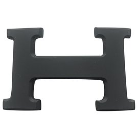 Hermès-Boucle hermès pvd noir mat 32mm-Noir